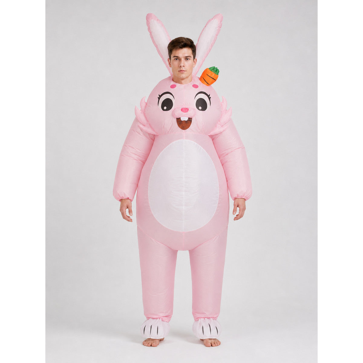 Inflatable Bunny Costume with Ears and a Carrot