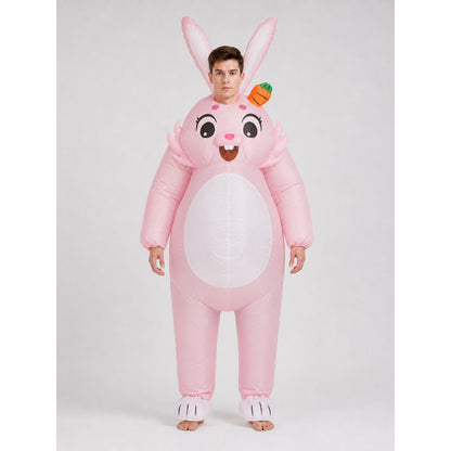 Inflatable Bunny Costume with Ears and a Carrot