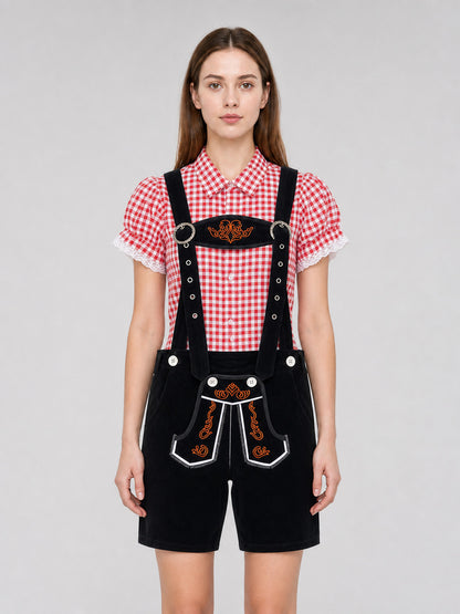 Oktoberfest-Style Costume: Shirt and Shorts front view