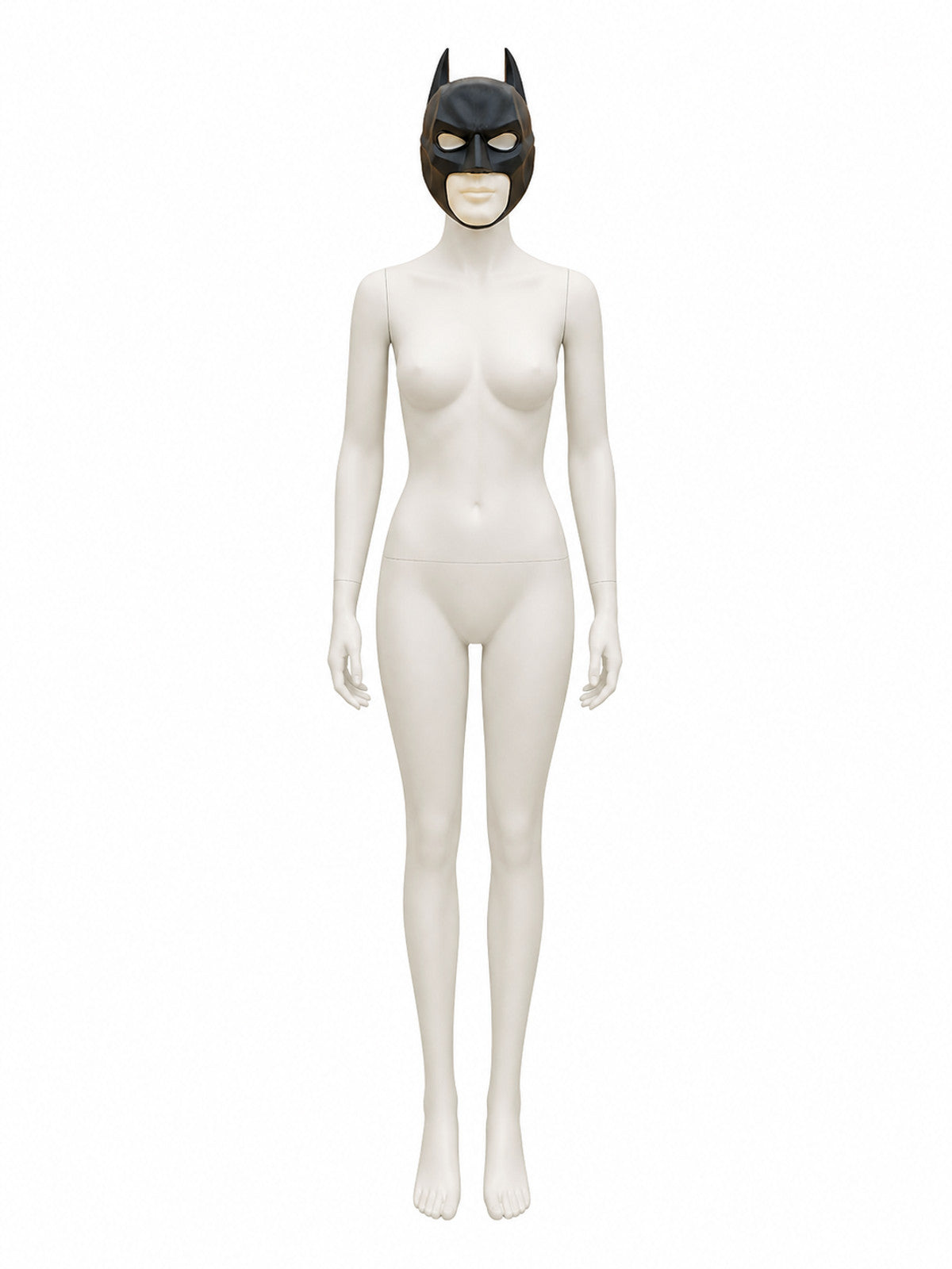 Black-and-White Cosplay Mask with Pointed Ears for Halloween