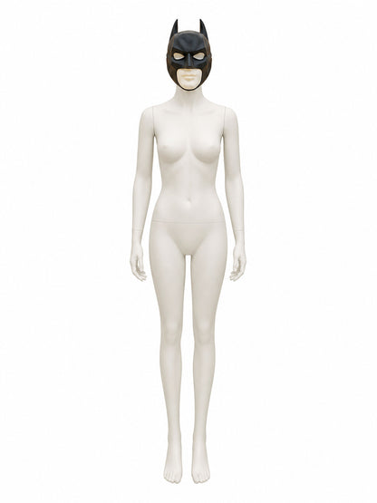 Black-and-White Cosplay Mask with Pointed Ears for Halloween