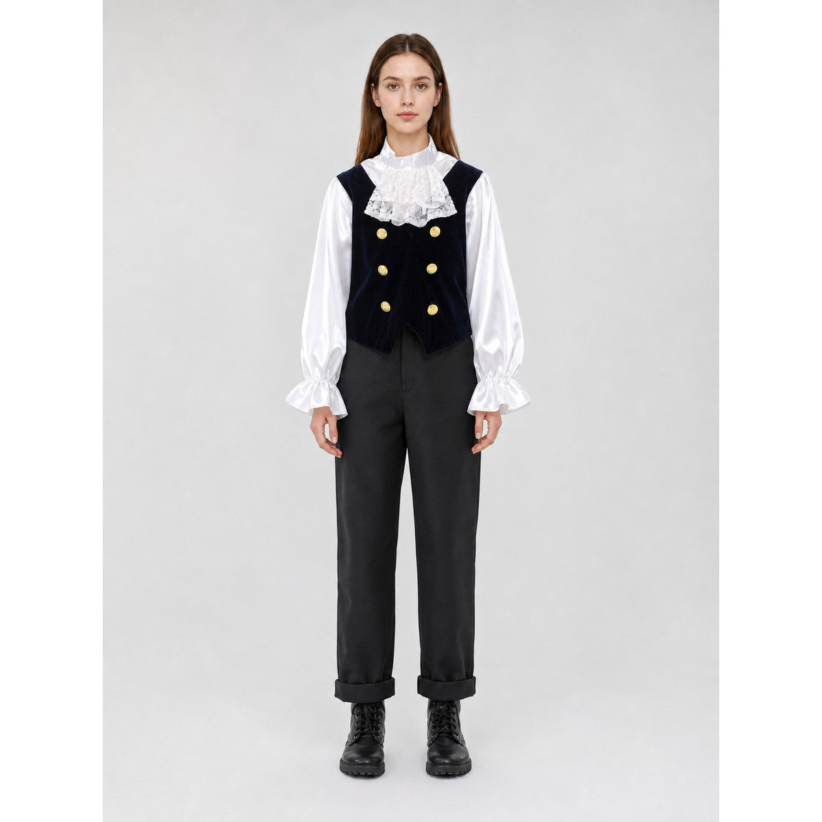 Historical Stage Costume with Vest and Jabot on-model view