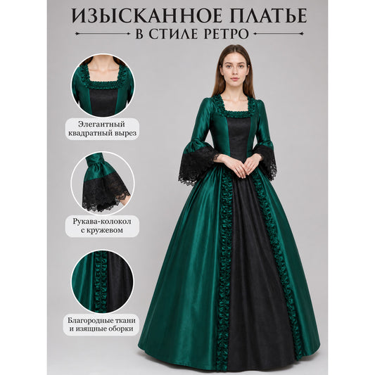 Gothic Victorian Dress with Wide Sleeves