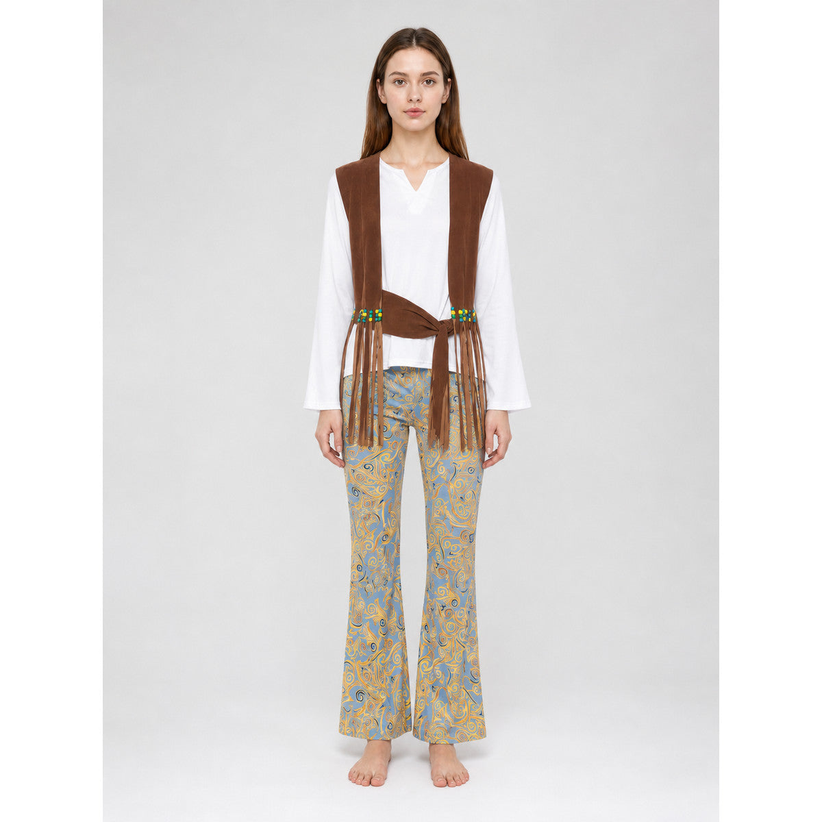 Stage Costume with Vest, Fringe, and Pants on-model view