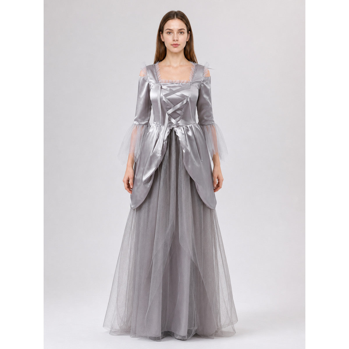 Long Fantasy-Style Cosplay Dress front view