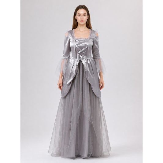 Long Fantasy-Style Cosplay Dress front view