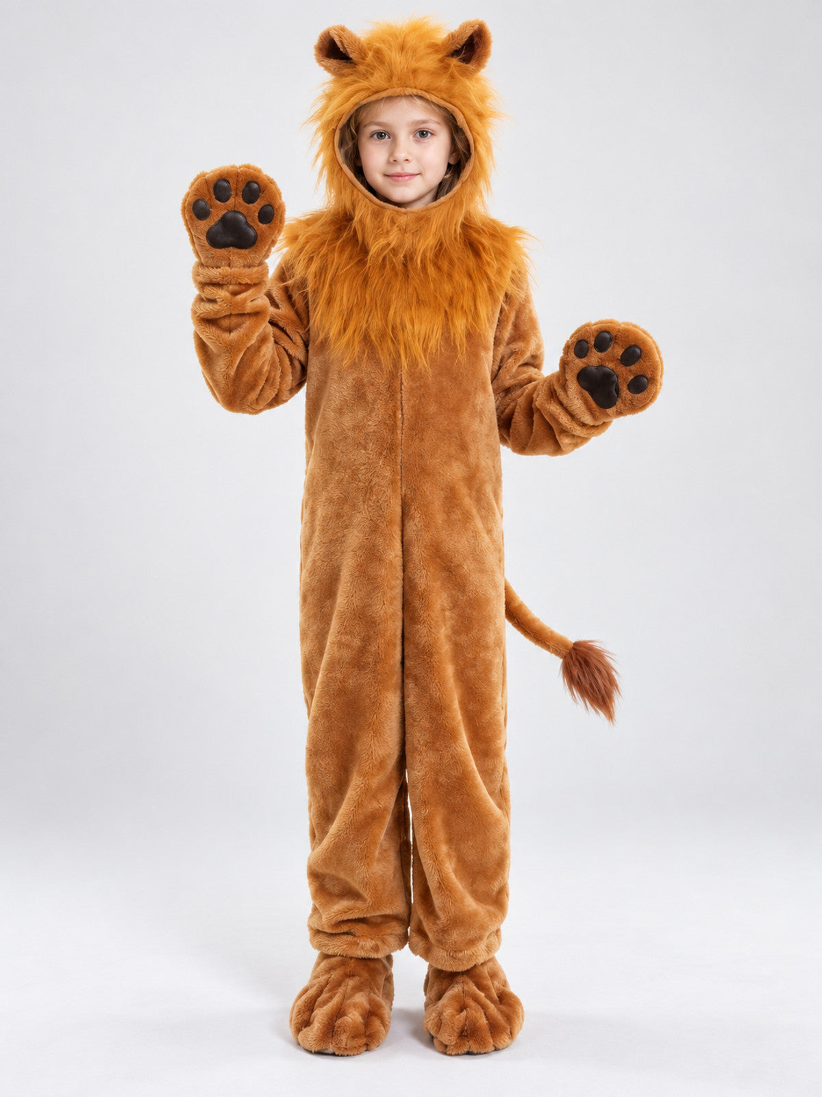 Lion Carnival Costume with a Full Mane on-model view