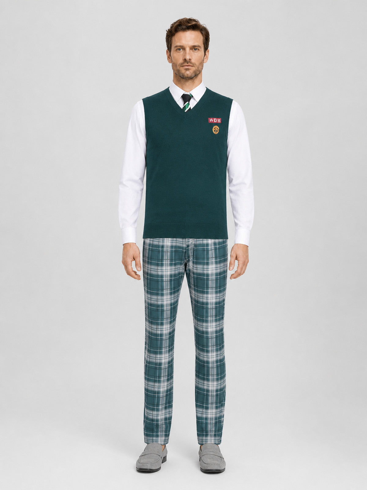 Zombie School Uniform: Vest, Shirt, Pants, Tie on-model view