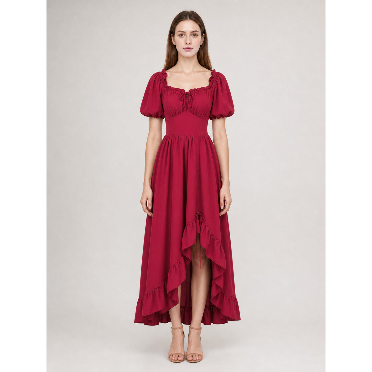 Vintage-Style Corset-Bodice Maxi Dress