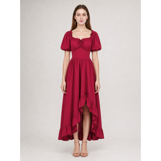 Vintage-Style Corset-Bodice Maxi Dress