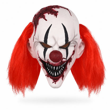 1PC realistic clown mask, Halloween mask, prank costume props, party decoration mask, holiday decoration mask, latex material