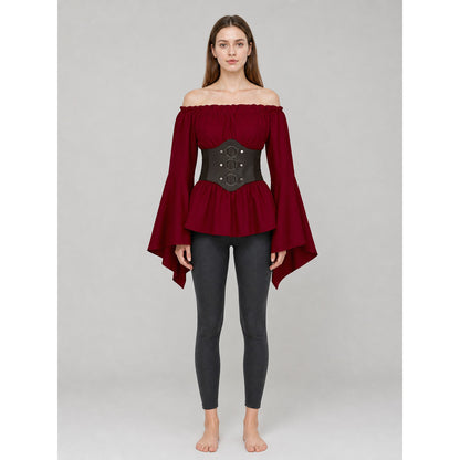 Gothic-Style Costume Dress with Belt on-model view