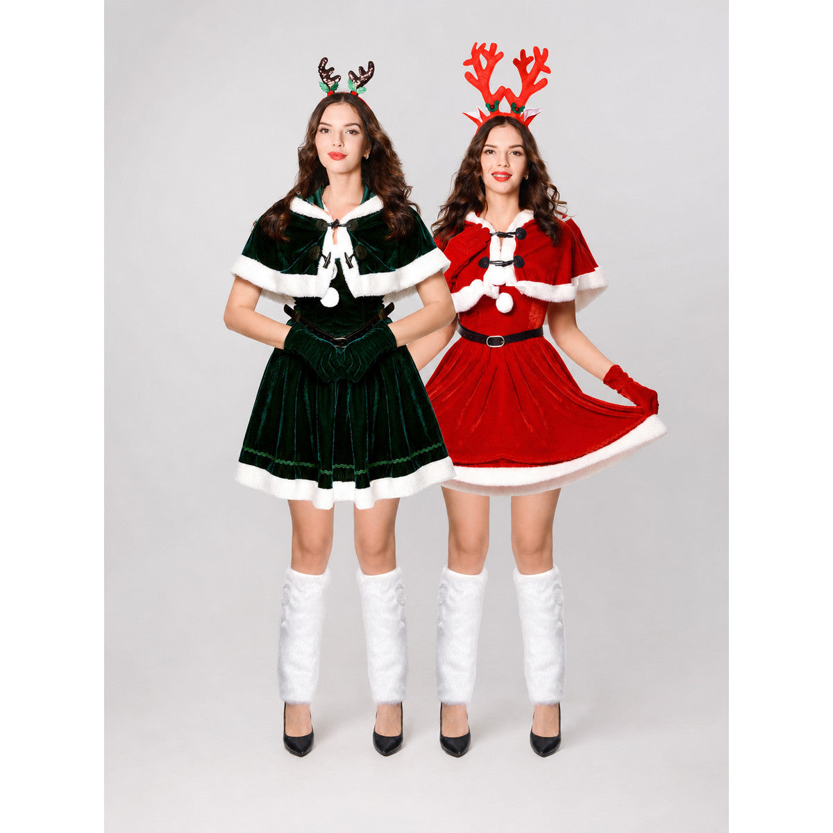 New Year's Dress with Cape and Reindeer Details