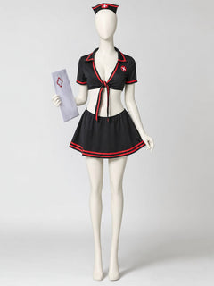 Cosplay Costume with Top and Skirt, Black and Red