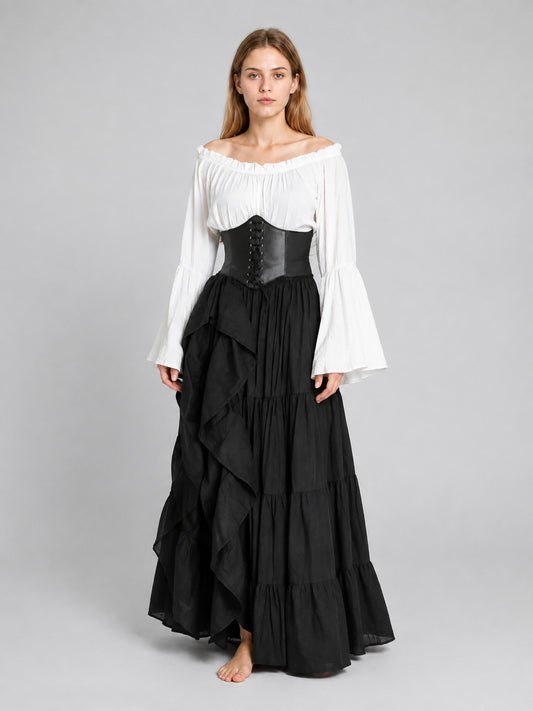 Medieval Maxi Dress with Corset Lacing on-model view