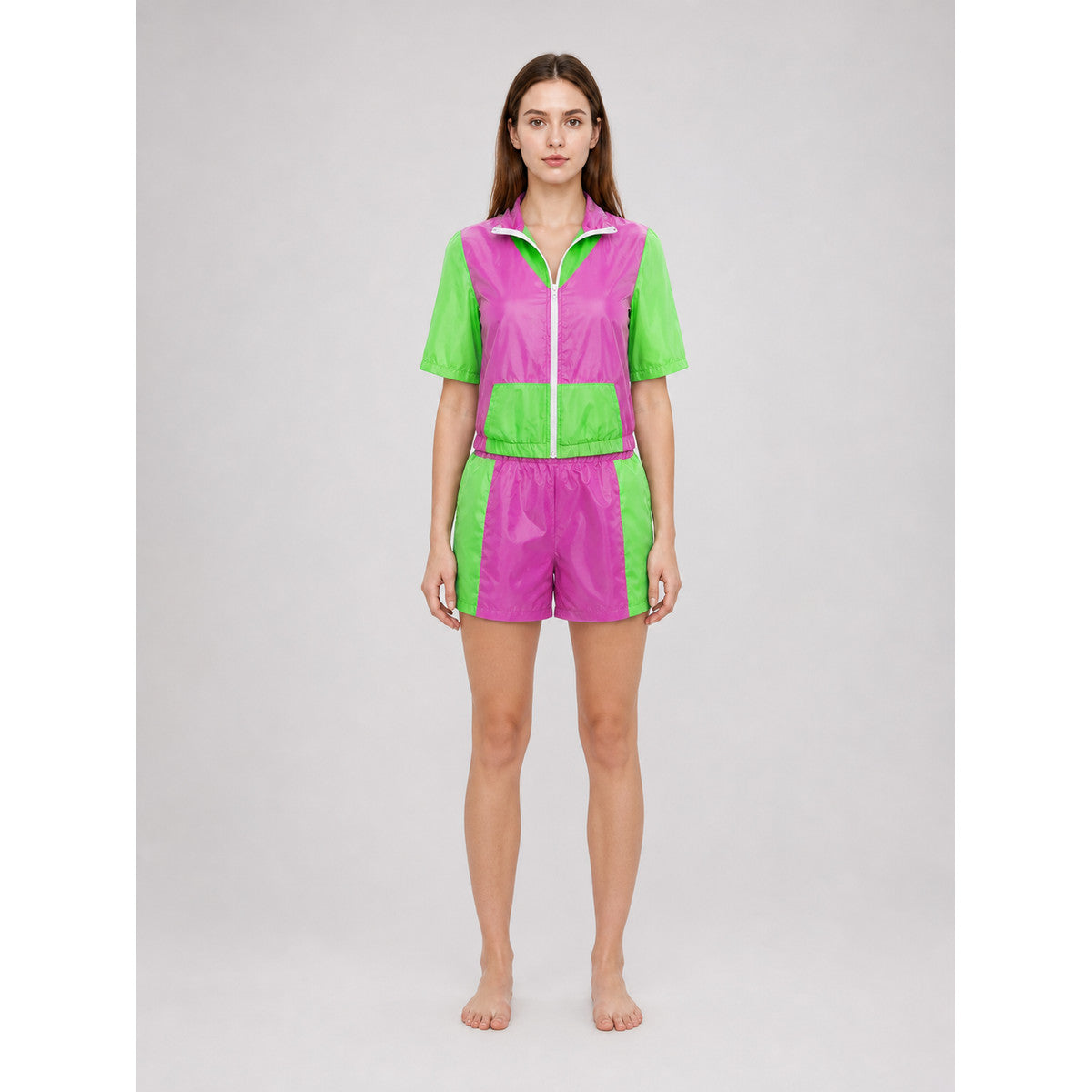 Sports Set with Shorts and Zip-Up Jacket
