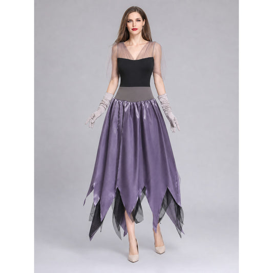 Halloween costume dress with crown front view