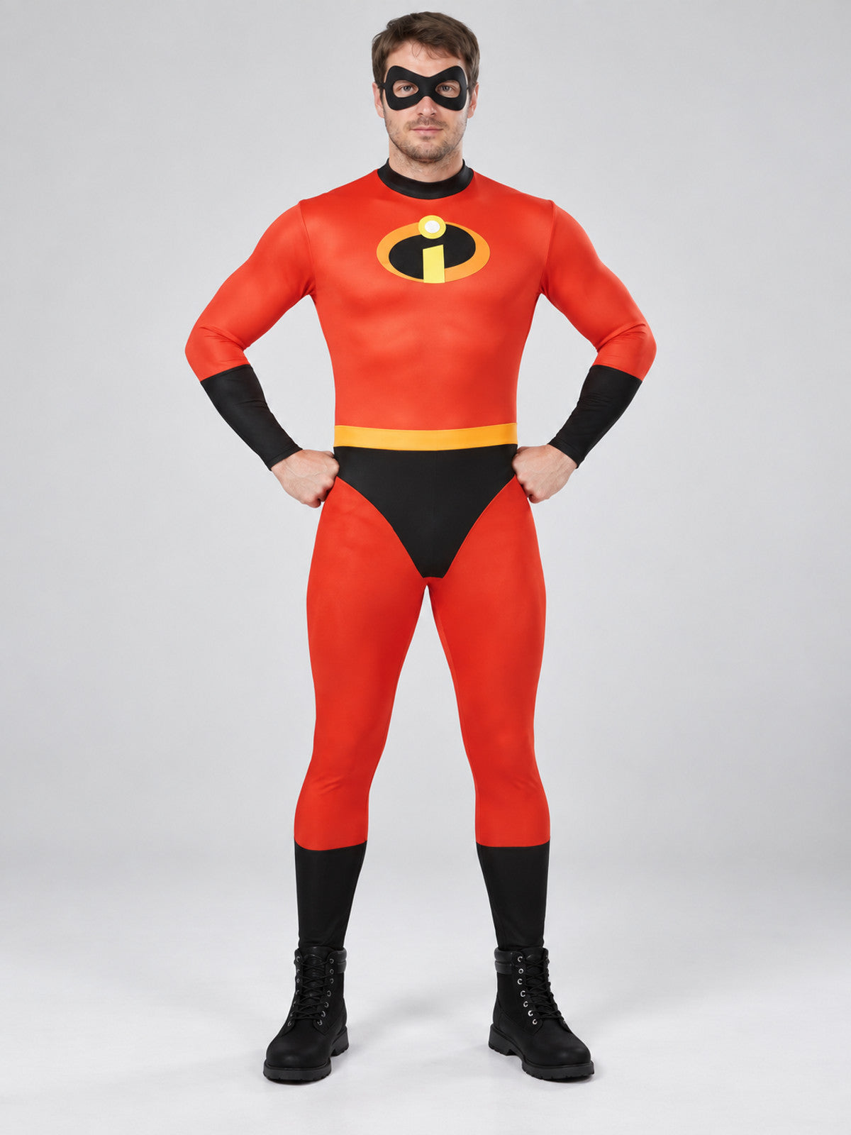 Superhero Costume with Eye Mask and Emblem