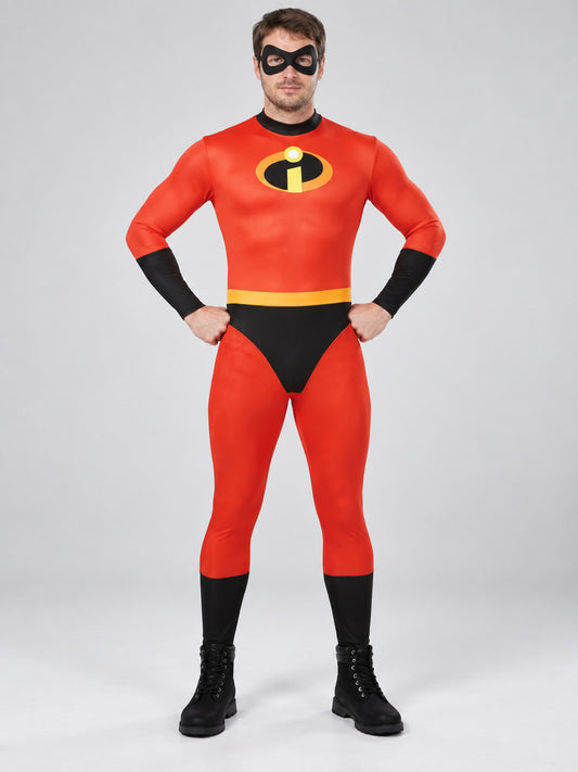 Superhero Costume with Eye Mask and Emblem