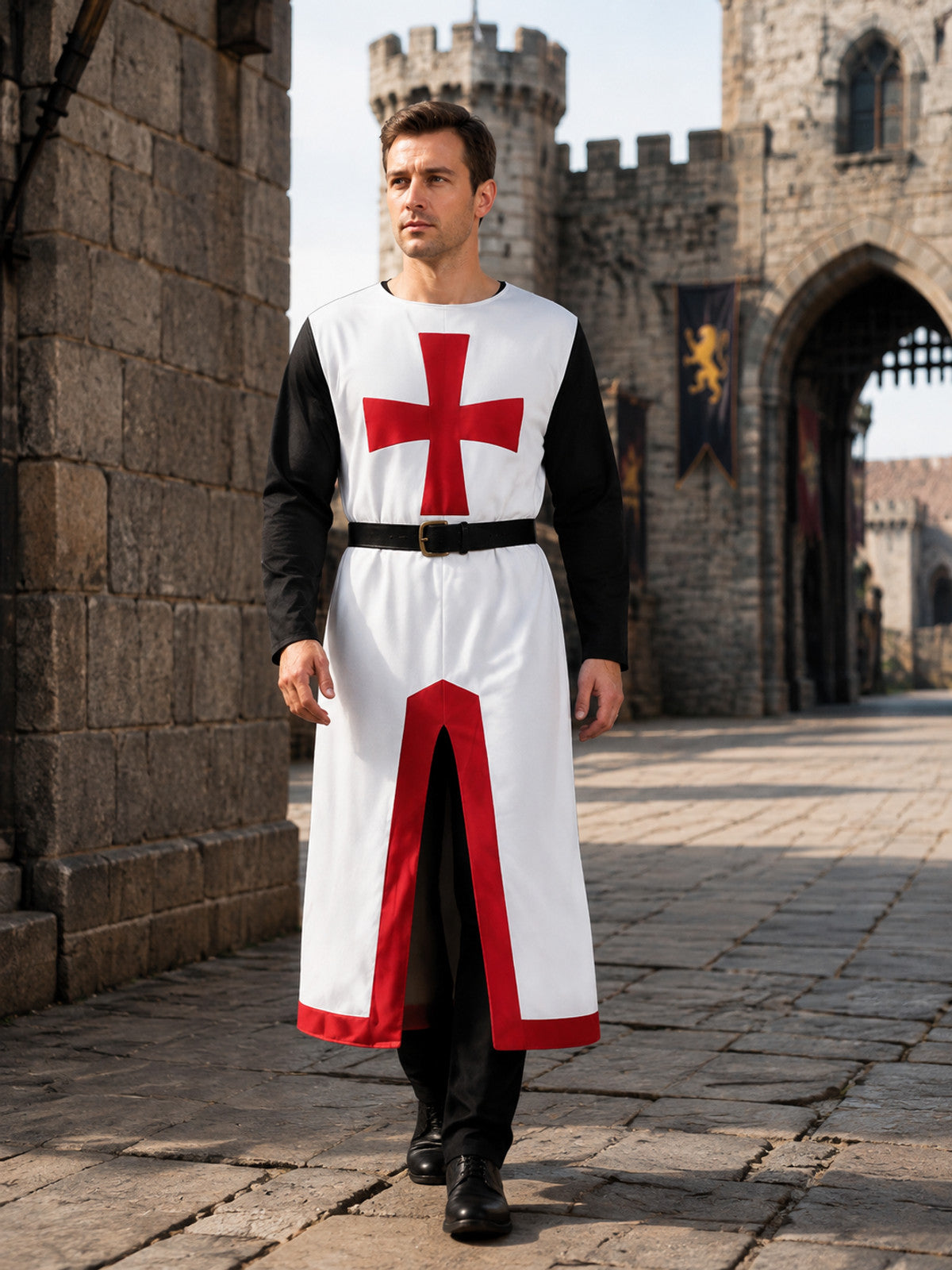 Medieval Templar Cloak for Halloween and Stage Performances main product view