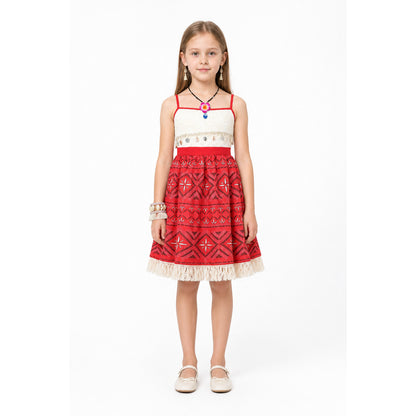 Children's Moana Costume with Dress and Jewelry main product view