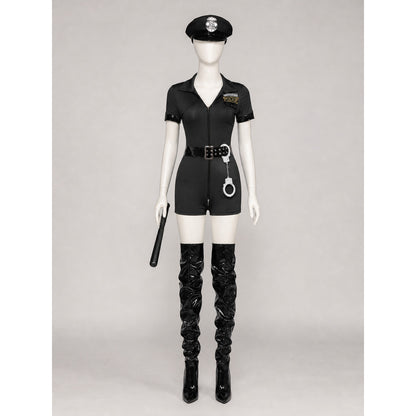 Police costume with belt and “Police” lettering for cosplay