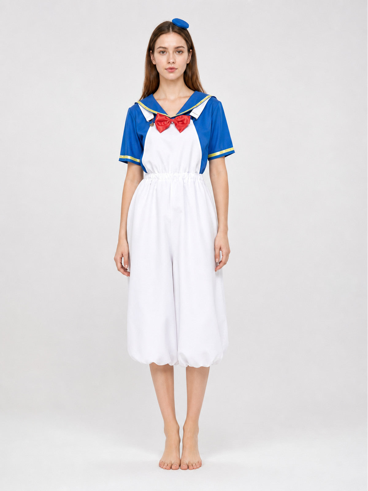 Donald Duck-Style Carnival Costume Jumpsuit on-model view