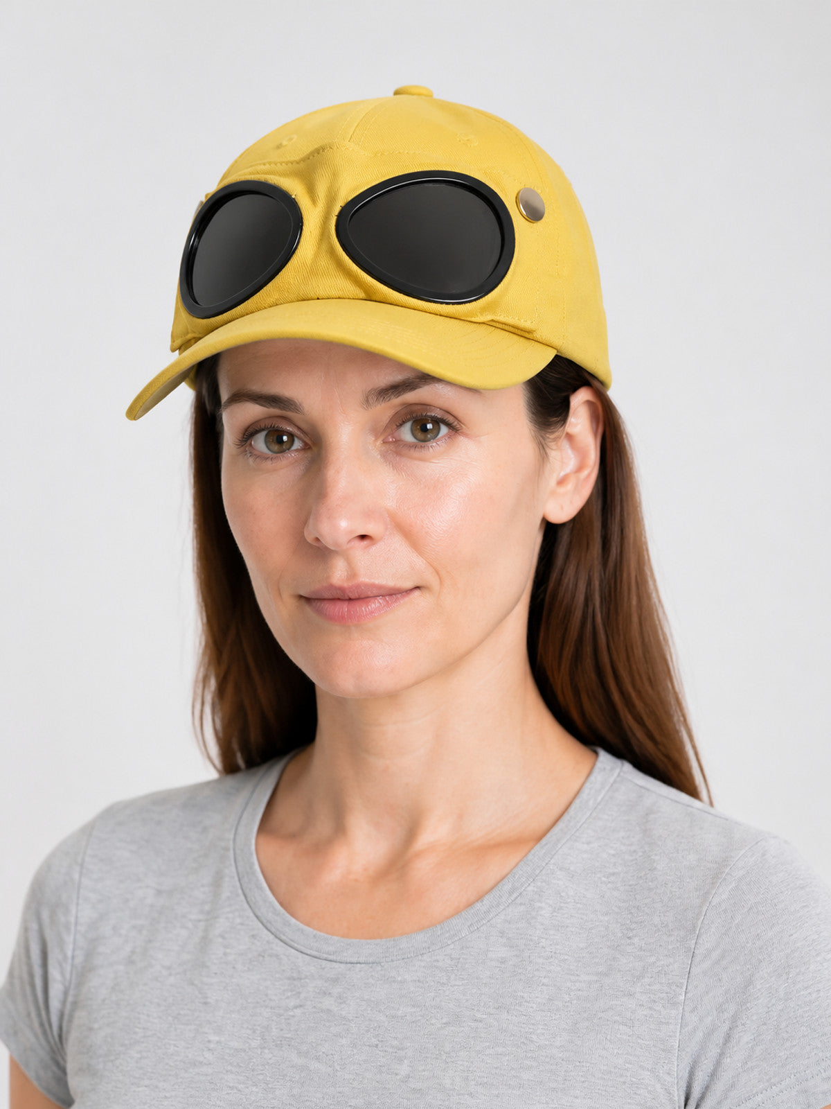 Carnival Hat with Aviator Glasses, Yellow main product view