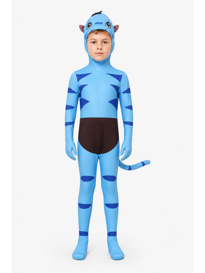 Avatar Costume with Tail and Mask, Sizes 110-190