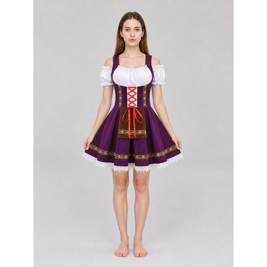 Historical costume dress with folk ribbons