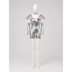 The Wizard of Oz Tin Man Silver Jumpsuit with Red Heart for Cosplay