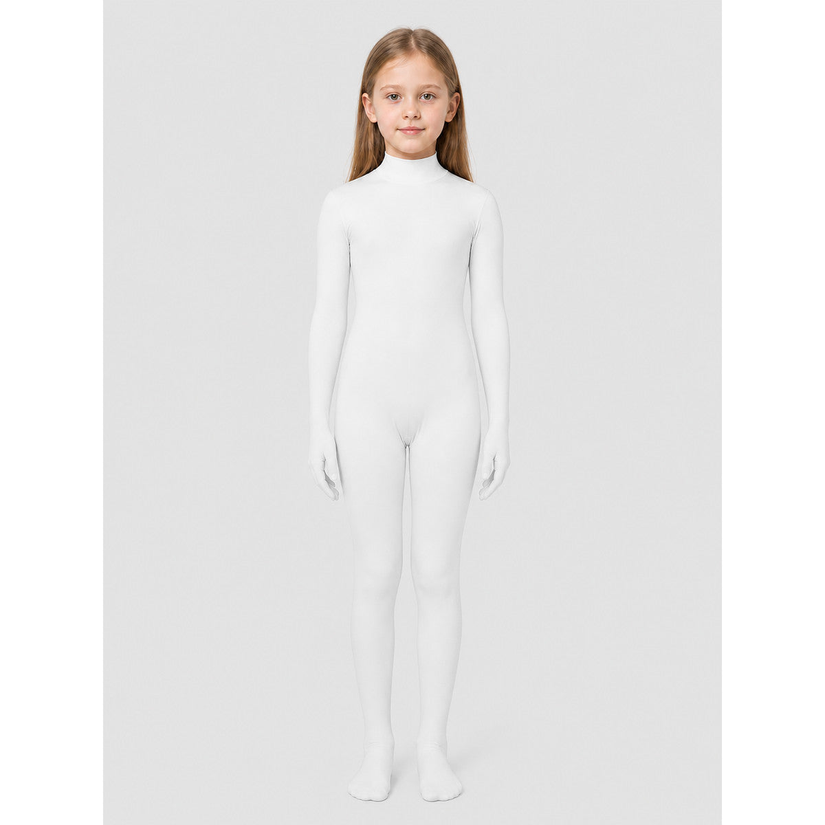 White Hooded Bodysuit with Gloves and Socks
