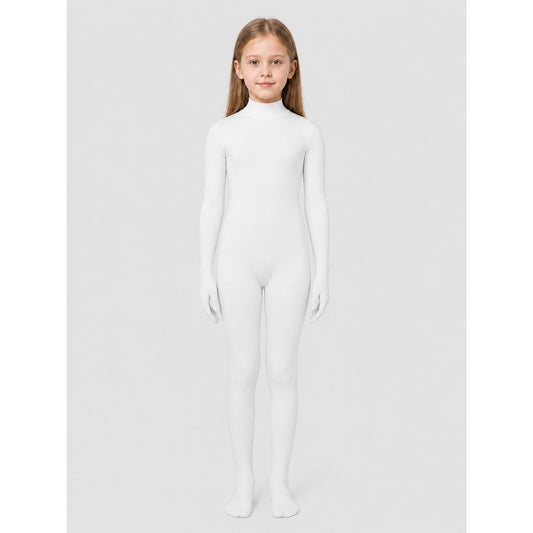 White Hooded Bodysuit with Gloves and Socks