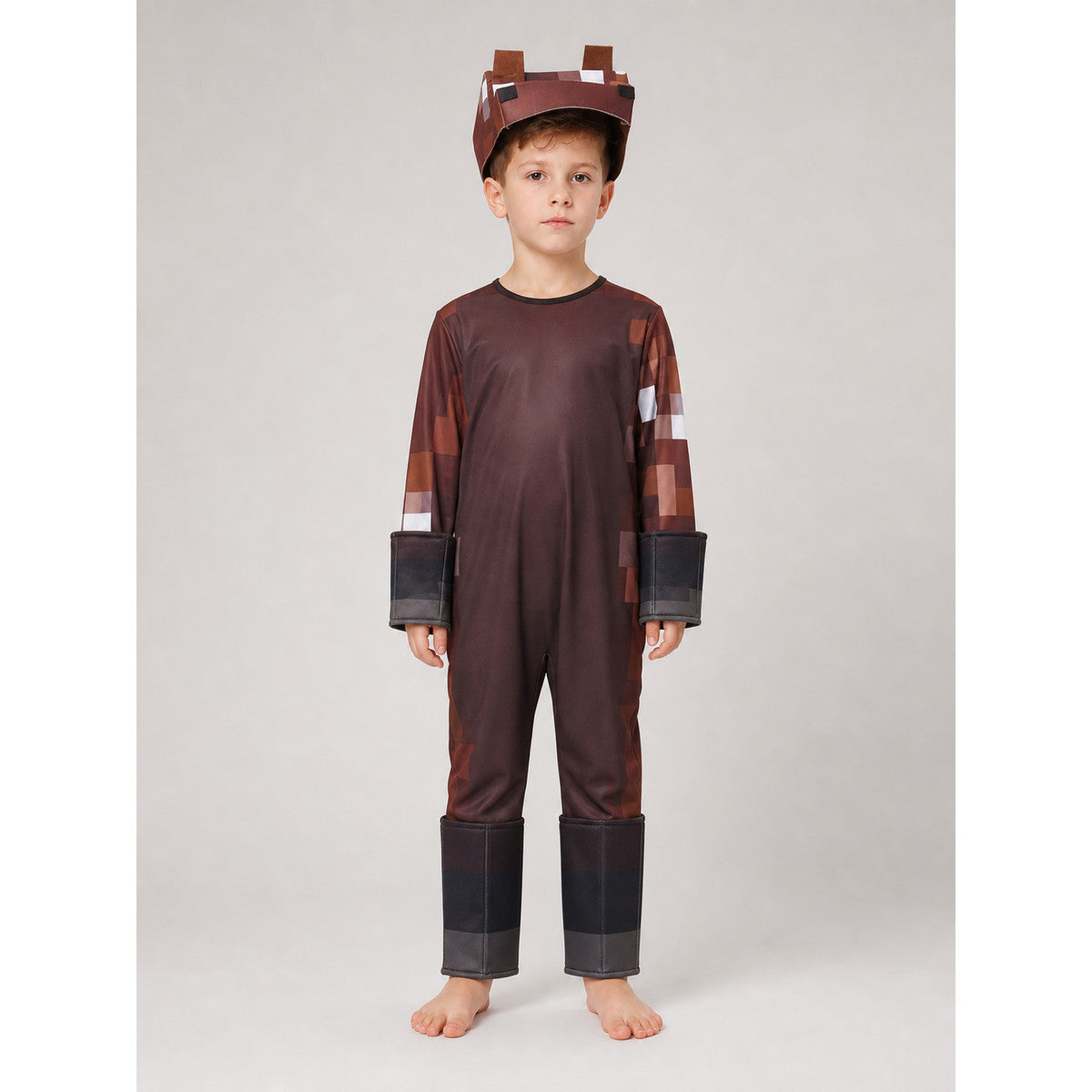 Horse Carnival Costume with Mask and Tail on-model view