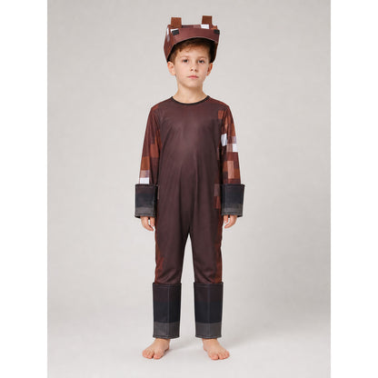 Horse Carnival Costume with Mask and Tail on-model view