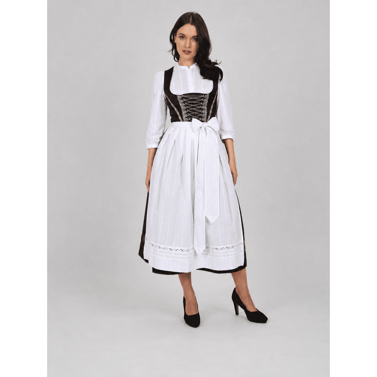 Historical Character Costume with Apron and Lace
