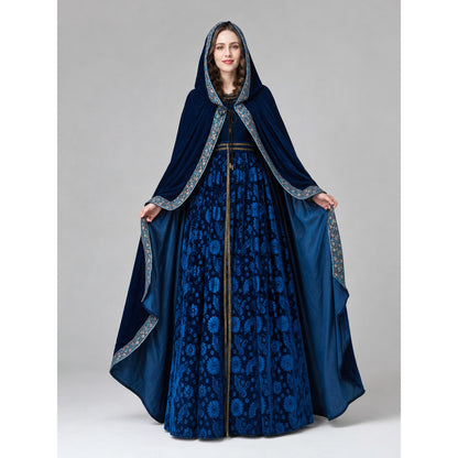Queen cosplay costume with hood and cape