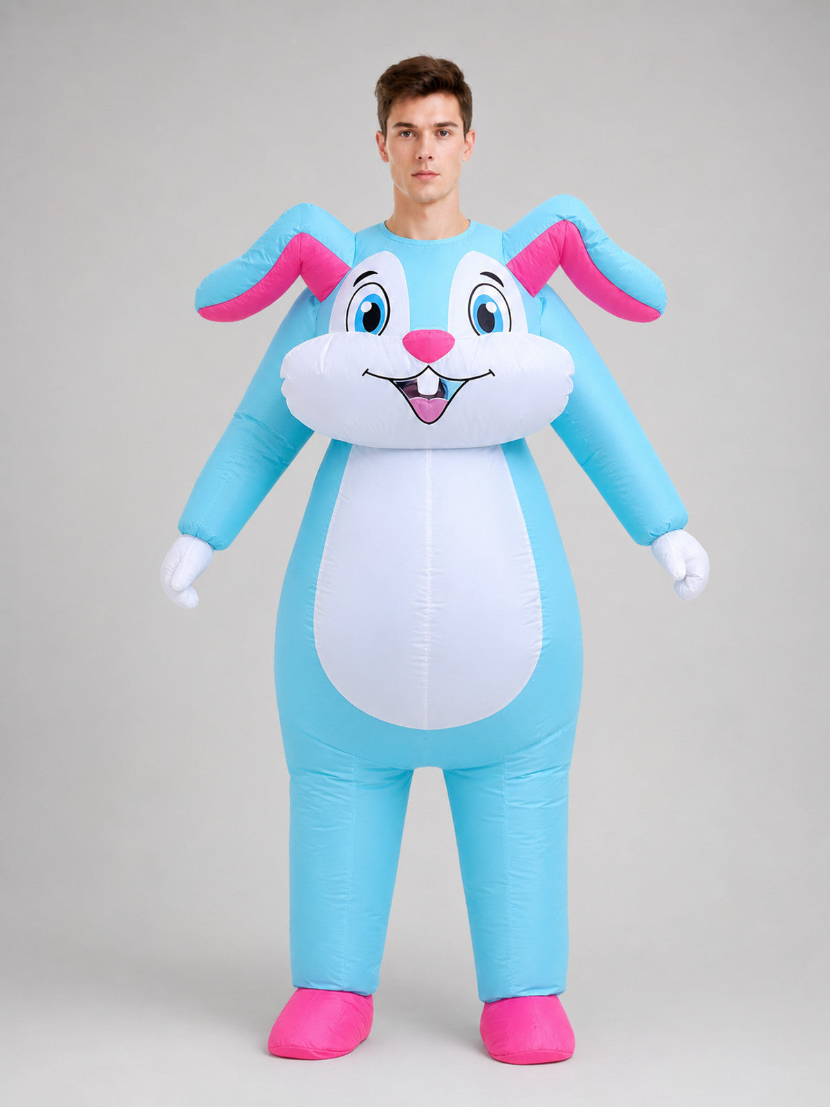 Full-body cartoon character-style rabbit costume for Easter celebrations front view