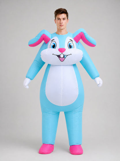 Full-body cartoon character-style rabbit costume for Easter celebrations front view