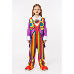 Children’s Clown Costume with Purple Jacket and Bow Tie