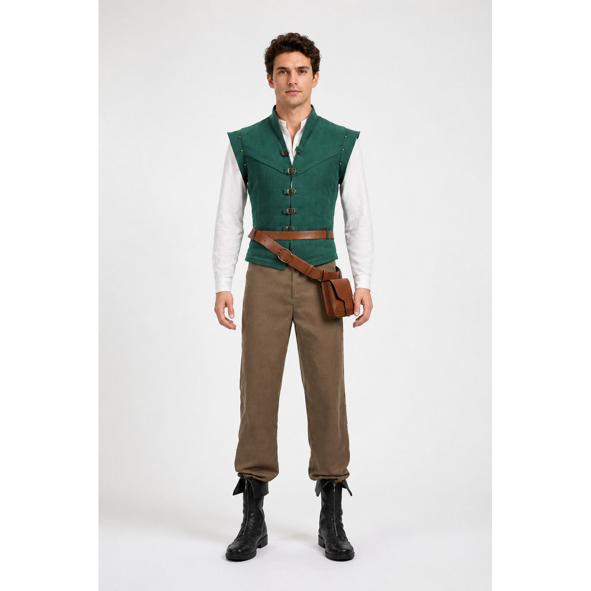 Flynn Rider Cosplay Costume with Vest and Pants main product view
