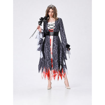 Gothic Vampire Costume: Dress, Belt, and Crown