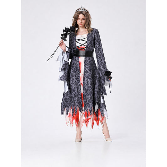 Gothic Vampire Costume: Dress, Belt, and Crown