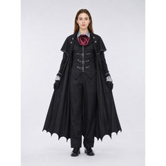 Gothic vampire costume with cloak and top hat