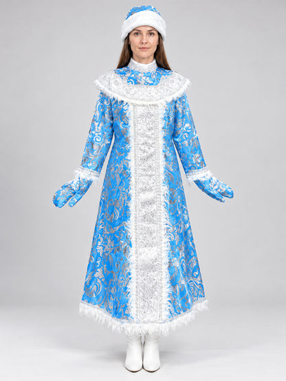 Snow Maiden Costume with Headwear and Mittens on-model view