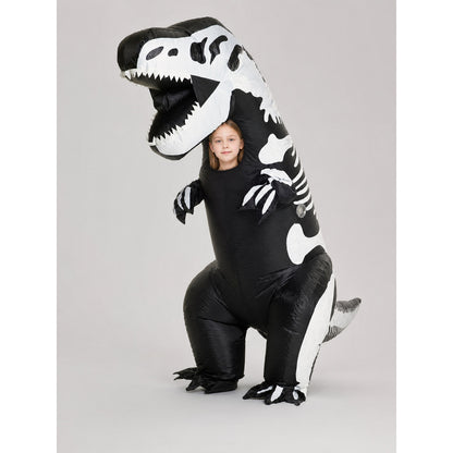 Inflatable T. rex Costume, Black and White, One Size on-model view