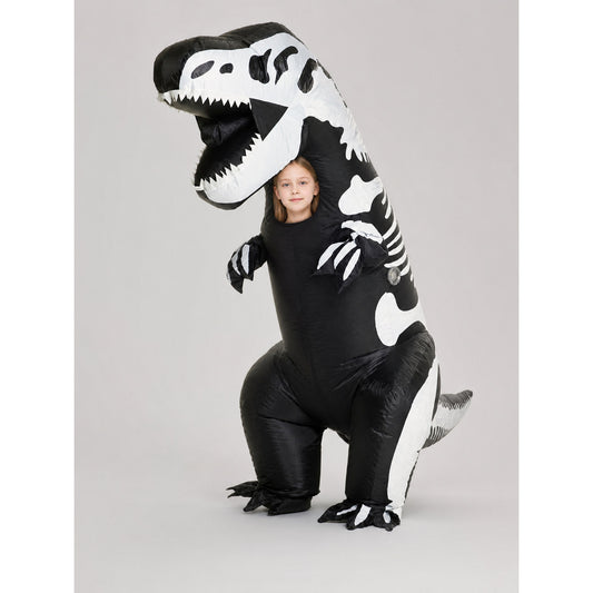 Inflatable T. rex Costume, Black and White, One Size on-model view