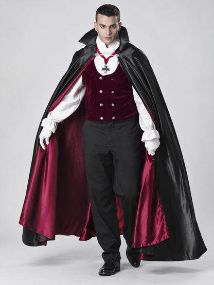 Vampire Carnival Costume with Cape, Vest, and Gloves