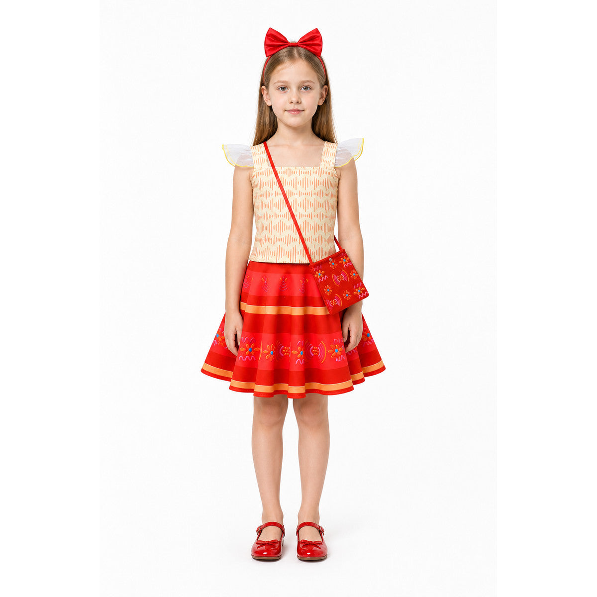 Children's Mirabel Costume with Dress, Bow, and Handbag main product view