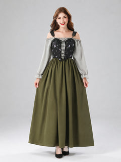 Carnival Maxi Dress with Vest and Lace-Up Detail
